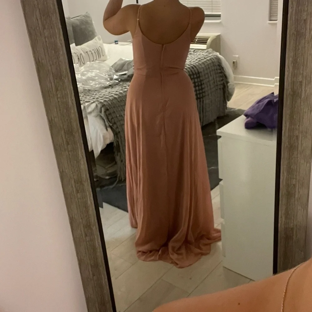 David’s Bridal long cowl neck desert coral - Picture 3 of 5